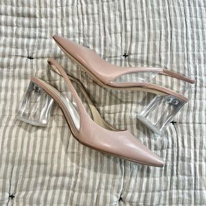 Marc Fisher Nude Slingback with Clear Heel